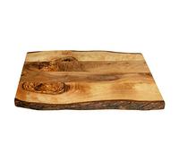 Tramanto Farmhouse Wooden Serving Board with Bark, Rustic Olive Wood Platter 15 x 10 Inch