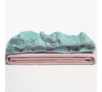 TRAMAS+ Fitted Sheet, 140 x 200 cm, 100% Cotton, Extra Soft - 135 Bed, Sea Water