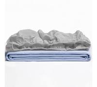 TRAMAS+ Fitted Sheet, 160 x 190 cm, 100% Cotton, Extra Soft - 150 Bed, Grey