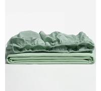 TRAMAS+ Fitted Sheet, 90 x 190 cm, 100% Cotton, Extra Soft - 90 cm Bed, French Green