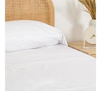 TRAMAS+ Single Bed Sheet Set, 90 x 200 cm, 100% Cotton, Percale Bed Linen, Bed Linen and 1 Pillowcase, Certified Standard 100 by OEKO-TEX - White