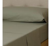 TRAMAS+ Single Bed Sheet Set, 90 x 200 cm, 100% Cotton, Bed Linen, Bed Linen and 1 Pillowcase, Certified Standard 100 by OEKO-TEX - Sage Green