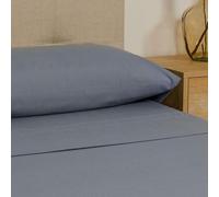 TRAMAS+ Single Sheet Set 90x200, 100% Cotton, Bed Linen, Sheet and 1 Pillowcase, Standard 100 by Oeko-TEX - Blue
