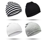 TRAMLE Baby Boys Beanie Hat Aged 0-3 4 Pack Soft Cute Knit Cap Soft Double Layered Hats