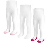 TRAMLE Baby Girls Tights, 3 Pack Cotton Pantyhose Newborn 0-9 Months Knit Legging Stocking for Toddler Infact Black White