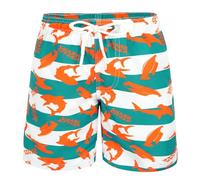 TRAMLE Boys Swimming Trunks Kids Beach Shorts with Mesh Lining 7-8 Years Toddler Printed Shorts Quick Dry Board Shorts Orange