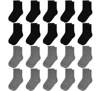 TRAMLE Toddler Kid Boys Socks, 20 Pairs Soft Breathable Cosy School Socks for Junior Kids Girls (Ages 4-7)