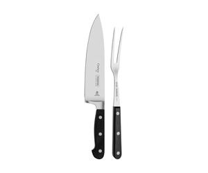 Tramontina 2 Pcs. Stainless Steel Carving Set with Black Polycarbonate Handles