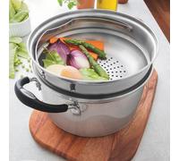 Tramontina 20Cm Stainless Steel Steamer Set 3.4L With Glass Lid, Triple Layer Base, Induction Ready & Dishwasher Safe