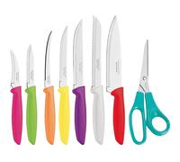 Tramontina Plenus Kitchen Knives Set of 8 with Paring, Peeling, Tomato, Bread, Chef and Steak Sharp Knife Plus Scissors, Vegetable Chopper, 23498917