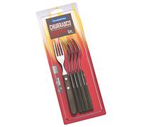 Pack of 6 Tramontina Gaucho Forks Stainless Steel Blade Wooden Handle