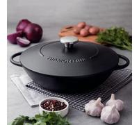 Tramontina 32Cm Enamelled Cast Iron Wok 5L Induction Compatible Oven Safe Heavy Duty Cookware With Lid Kitchen Pan