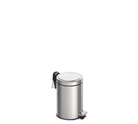 Tramontina 3 Litre Kitchen Bathroom Bedroom Rubbish and Waste Bin with Pedal, Metal Stainless Steel, 17 cm Diameter x 27 cm Height, 94538103