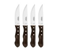 Tramontina 5? Jumbo Steak Knives, Sharp Knife with Wooden Handle, ?Camping, Kitchen, Rustic, Dishwasher Safe (4 Pcs Knife Set)