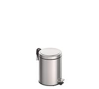 Tramontina 5 Litre Kitchen Bathroom Bedroom Rubbish and Waste Bin with Pedal, Metal Stainless Steel, 20.5 cm Diameter x 29 cm Height, 94538105