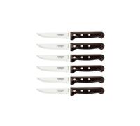 Tramontina 6 PC. Dishwasher Safe Steak Knives (Wooden Handles) | Ergonomic wood grip offers secure handling during busy service, built for commercial catering environments.