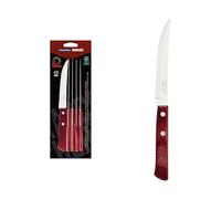 Tramontina 6 Pieces Steak/Pizza Knife Set, Stainless Steel, Red Colour, 5-Inches, 29899/154