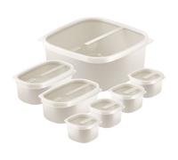 Tramontina 7 Pcs. Beige Polypropylene Containers Set With Transparent Lids