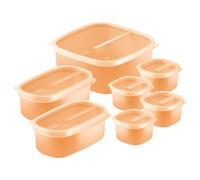 Tramontina 7 Pcs. Yellow Peach Polypropylene Containers Set With Transparent Lids, Yellow