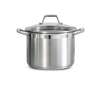 Tramontina 80120/509DS Lock & Drain Pasta Cooker Pot with Strainer Lid, 18/8 Stainless Steel, Induction-Ready, Impact-Bonded, 8-Quart