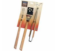 Set of 3 Barbecue Tools Wood (Brown)