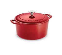 Tramontina Bestow Enamelled Cast Iron Round Casserole Dish, 26 cm (6.15l), Red, for Induction and All Hobs, Oven-Safe to 230°C, 31700213