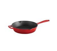 Tramontina Bestow Enamelled Cast Iron Skillet with Helper Handle, 25 cm (2.36l), Red, for Induction and All Hobs, Oven-Safe to 230°C, 31700205