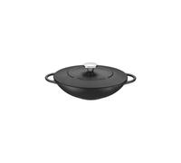 Tramontina Black Enamelled Cast Iron Wok | 32 cm (5 Litre) | Indoor & Outdoor Use