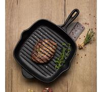 Tramontina Cast Iron Square Griddle Pan 27cm PreSeasoned Heavy Duty Cookware Pro