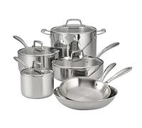 Tramontina Cookware Set w/ Glass Lids Stainless Steel 10-Piece, 80116/1011DS