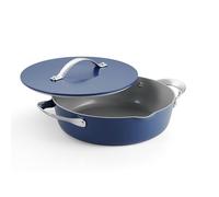 Tramontina Fiora 4.25-Quart Multipurpose Ceramic Non Stick Cooking Pan with Lid, Blue
