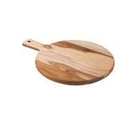 Tramontina Premium Teak Wood Serving Board | Pizza Plate | Chopping Board with Mineral Oil Finish - 30cm Diameter with Ergonomic Handle