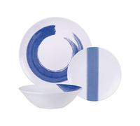 Tramontina Soho 12 Piece Porcelain Dinnerware Set - 4 Dinner Plates, 4 Side Plates, 4 Bowls, Durable, Microwave & Dishwasher Safe