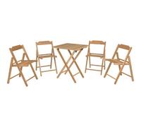 Tramontina Teak Wood 5 Pcs. Folding Bistro Set (Natural Wood)