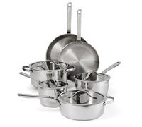 Tramontina Tempo Tri-Ply Base Stainless Steel 10-Piece Cookware Set with Glass Lids, Pots and Pans Kitchen Set, Induction-Ready, Oven-Safe, Dishwasher-Safe