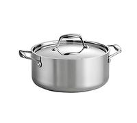 Tramontina Three-ply clad stainless steel 5 quart Dutch oven pot with lid, induction ready, dishwasher safe, NSF certified, made in Brazil