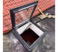 Trampilla De Acceso Al Techo Duradero Cubierta De VentilacióN Manual Cubierta De Pozo De Ventana De Salida De Vidrio Templado A Prueba De Lluvia Trampilla De Acceso A La Terraza,A,65 * 65cm