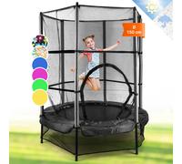 Trampoline 140cm Kids Rebounder Jumper w/ Safety Net Fitness Exercise Gym Black