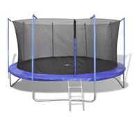 Trampoline 3.66m Black & Blue Steel Frame PP Mat Safety Net Pad Ladder Outdoor