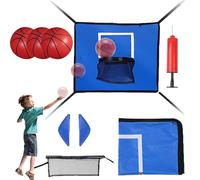 Trampoline Basketball Basket | Waterproof Basket - With Waterproof Basketball Accessory for Trampoline and 3 Balls - Adults Amateurs Indoor Outdoor Garden Back Home Playroom