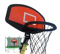 Trampoline Basketball Hoop - 11in Durable Slam Dunk Set, Wind-Resistant Backboard With ABS Ring, Kids Indoor Outdoor Pitching Helper Game, Heavy Duty Trampoline Accessory