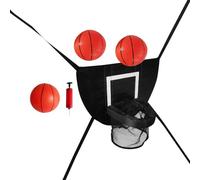 Trampoline Basketball Hoop Easy to Install Trampoline Accessory for All Ages with three balls 49x36 cm