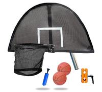 Trampoline Basketball Hoop, Lightweight Universal Board with 2 Pcs Mini Basketball and Pump, Easy to Assemble Fit for Curved Pole or Straight Pole