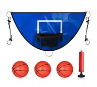 Trampoline Basketball Hoop - Padded Safety Rim, Universal Shatterproof Backboard, Heavy Duty Protective Foam Net | High Bounce Slam Dunk Action for Outdoor Trampoline Backyard Family Fun Play