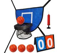 Trampoline Basketball Hoop Set, 7 Pcs Trampoline Accessories with Breakaway Rim, Includes Adjustable Hoop, Pump, Scoreboard and 4 Balls, Ideal for Family Outdoor Entertainment and Physical Activity
