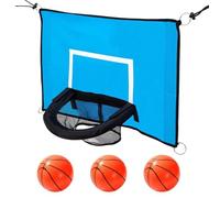 Trampoline Basketball Ring - PVC ABS 69x48cm | Universal Dunker Set | Adjustable 3 Basketballs And Pump Set For Active Family Game In The Backyard, Lawn School And Birthday Party