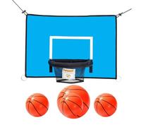 Trampoline Basketball Ring - PVC ABS 69x48cm | Universal Dunker Set | Adjustable 3 Basketballs And Pump Set For Active Family Game In The Backyard, Lawn School And Birthday Party
