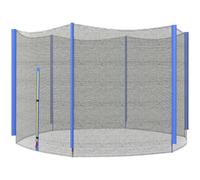 Trampoline Enclosure Net 244cm Dia x180cm H Blue/Black PE Replacement Safety Pro