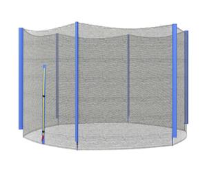 Trampoline Enclosure Net 244cm Dia x180cm H Blue/Black PE Replacement Safety Pro
