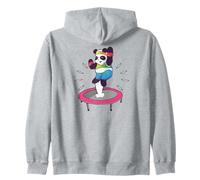 Trampoline fitness gymnastic Trampoline workout Panda Zip Hoodie